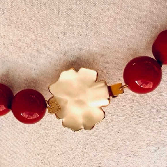 Chunky Geometric Bead 22" Necklace Enamel Gardenia Clasp All Seasons & Occasions - Picture 4 of 11